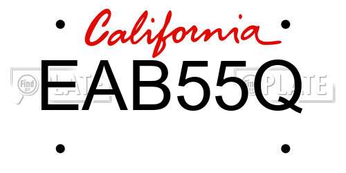 EAB55Q California License Plate