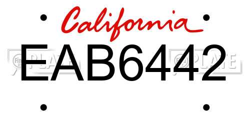 EAB6442 California License Plate