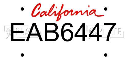 EAB6447 California License Plate