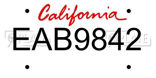 EAB9842 California License Plate