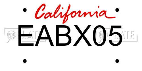 EABX05 California License Plate