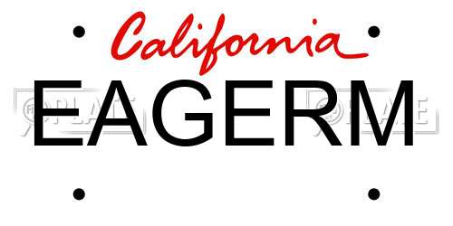 EAGERM California License Plate