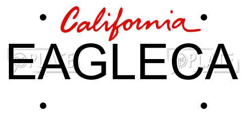 EAGLECA California License Plate