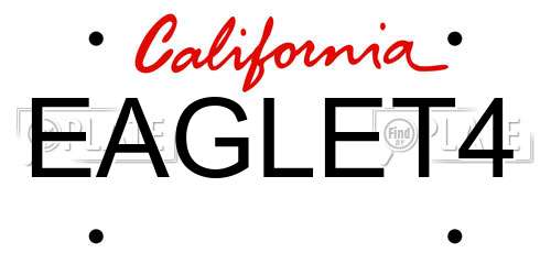 EAGLET4 California License Plate