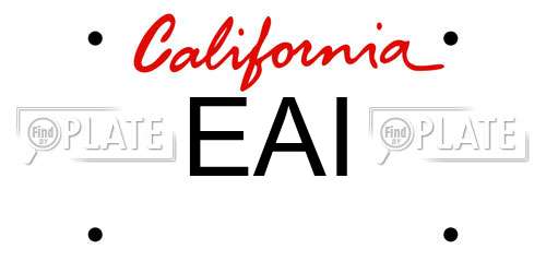 EAI California License Plate