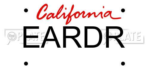 EARDR California License Plate