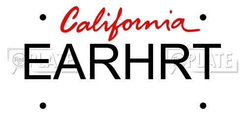 EARHRT California License Plate