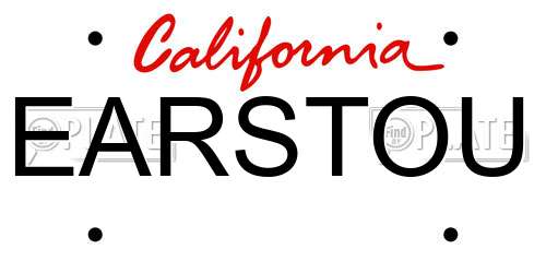 EARSTOU California License Plate