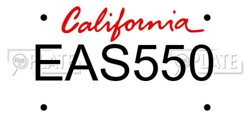 EAS550 California License Plate