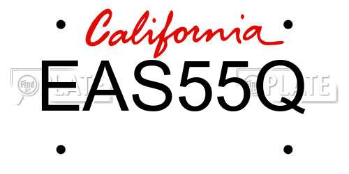 EAS55Q California License Plate