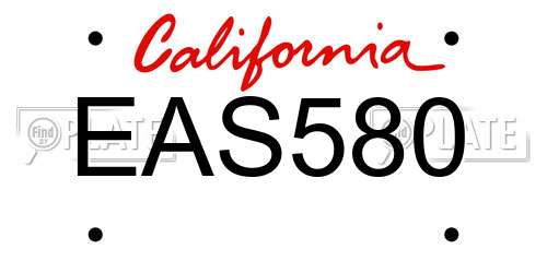 EAS580 California License Plate
