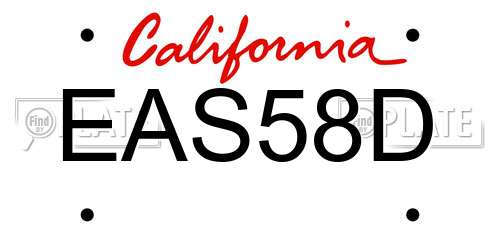 EAS58D California License Plate
