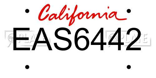 EAS6442 California License Plate