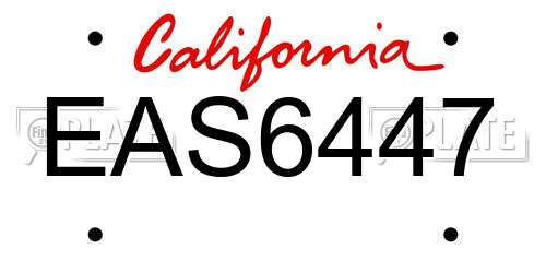 EAS6447 California License Plate