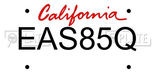 EAS85Q California License Plate