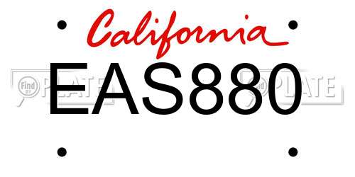 EAS880 California License Plate