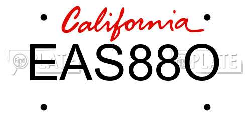 EAS88O California License Plate