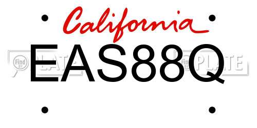 EAS88Q California License Plate