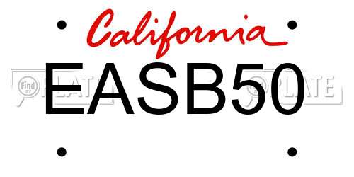 EASB50 California License Plate