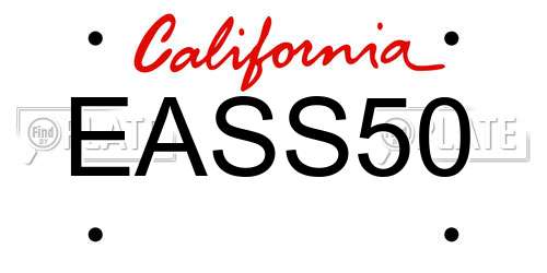 EASS50 California License Plate