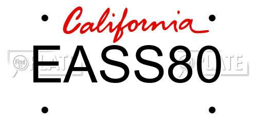 EASS80 California License Plate
