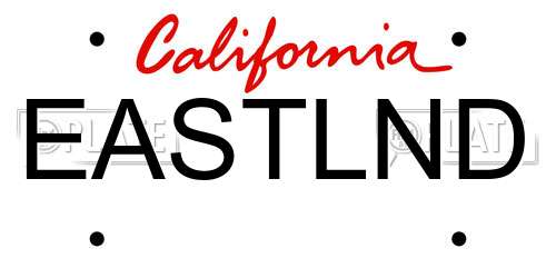 EASTLND California License Plate