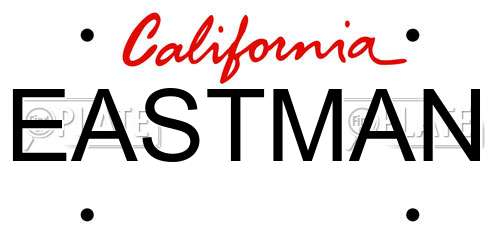 EASTMAN California License Plate