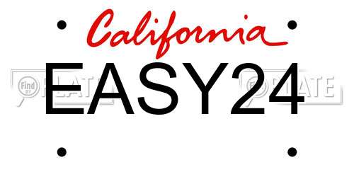 EASY24 California License Plate