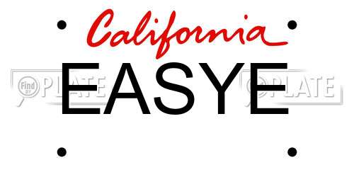 EASYE California License Plate