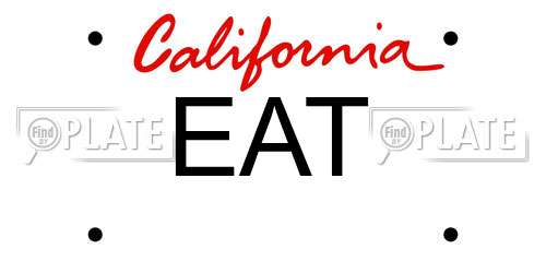 EAT California License Plate