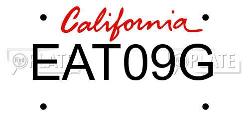 EAT09G California License Plate