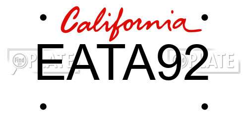 EATA92 California License Plate