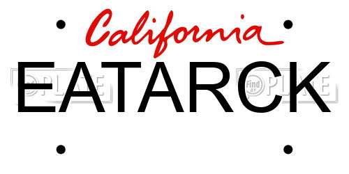 EATARCK California License Plate