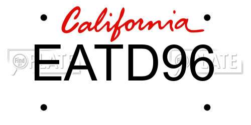 EATD96 California License Plate