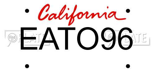 EATO96 California License Plate