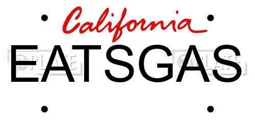 EATSGAS California License Plate