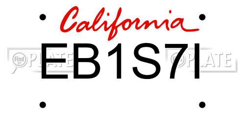 EB1S7I California License Plate