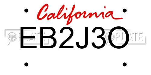 EB2J3O California License Plate