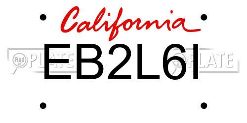 EB2L6I California License Plate