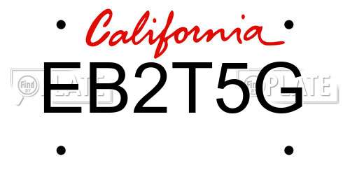 EB2T5G California License Plate