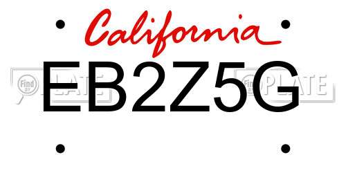 EB2Z5G California License Plate
