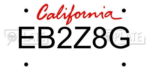 EB2Z8G California License Plate