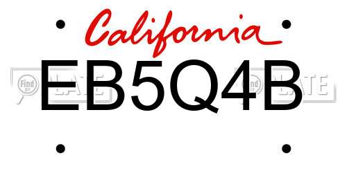 EB5Q4B California License Plate