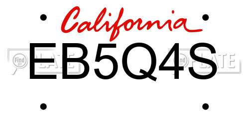 EB5Q4S California License Plate