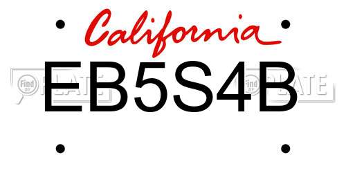 EB5S4B California License Plate