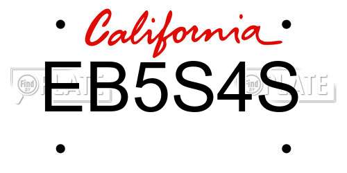 EB5S4S California License Plate