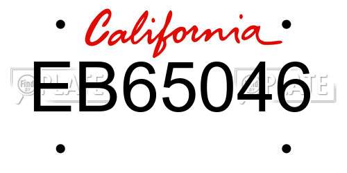 EB65046 California License Plate
