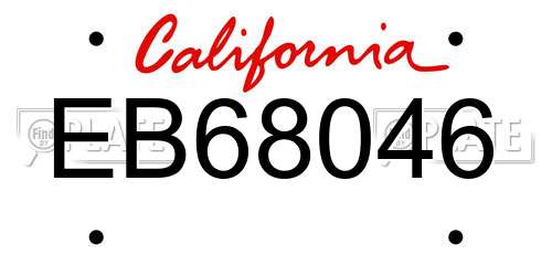 EB68046 California License Plate