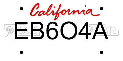 EB6O4A California License Plate