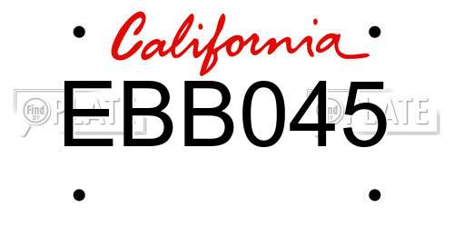 EBB045 California License Plate